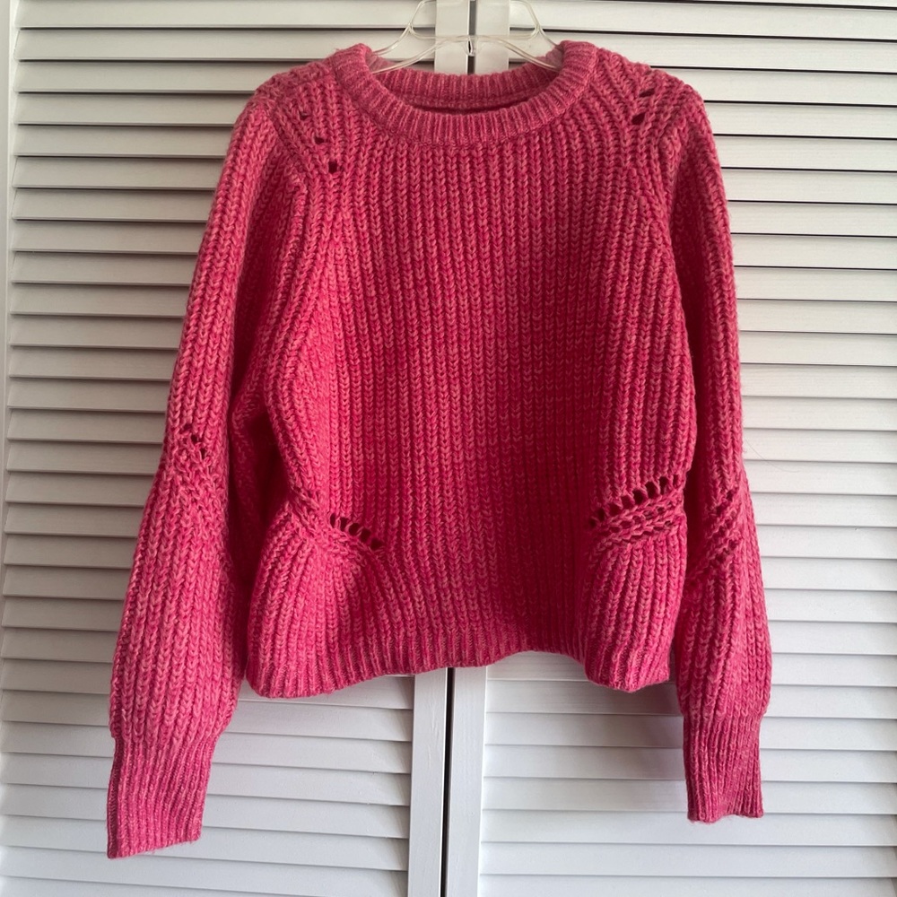 LOFT Hot Pink Ombre Sweater Top Shirt Size Small